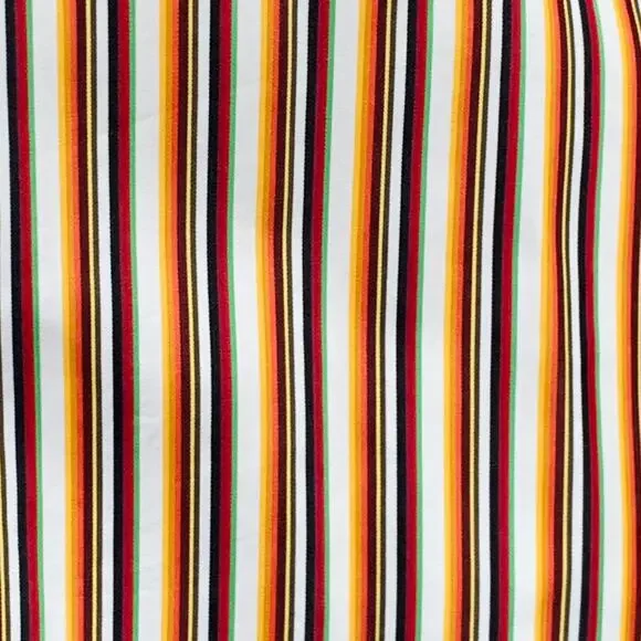 ETRO Size XXL Orange Multi Color Stripe Long Sleeve Shirt